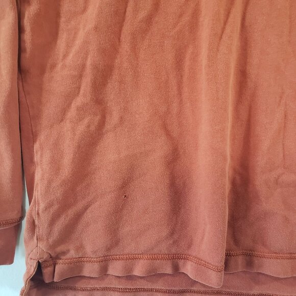 Mens Sonoma Life Style Rust Long Sleeve Polo Shirt Size M Cotton Normcore Casual - Picture 2 of 7